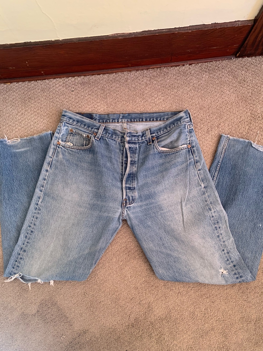 Vintage Levi’s 501 Made in USA some distressing 36x30 (hem cut)
